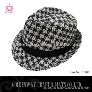 Sombrero de papel blanco y negro de alta calidad para las muchachas